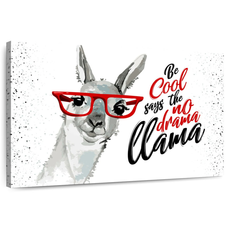 Llama Drama Quote, 24" H x 36" W