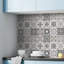Marjorelle Black and White Moroccan Wall Tile Sticker Set 15cm x 15cm PVC -2035997259