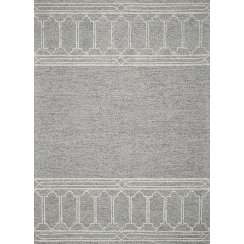 2' X 4' Wool Grey Area Rug