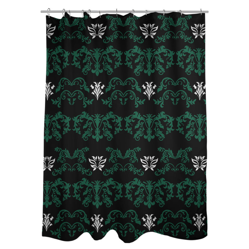 Rideau de douche New York, Noir / Vert / Blanc