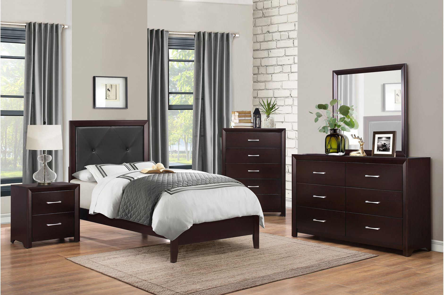 Red Barrel Studio® 5-2_Pet Upholstered Panel Bedroom Set | Wayfair