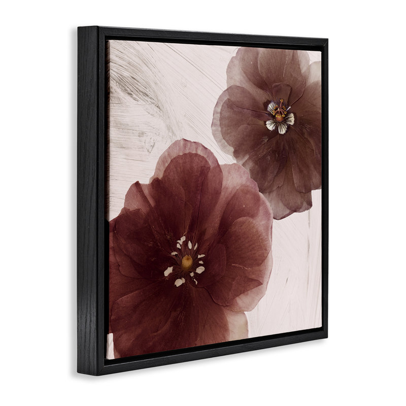 Art mural sur toile flottante, "Cocoa Butter Flower", par Annabelle Hall, Cadre flottant noir de jais, H 18 po x l 18 po