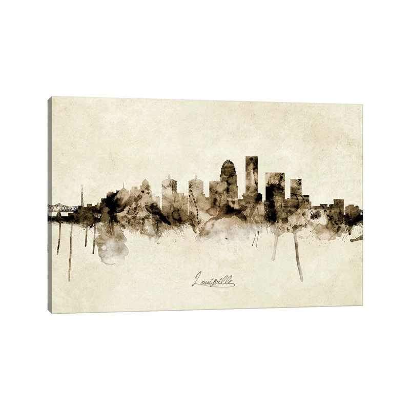 «Louisville Kentucky City Skyline» par Michael Tompsett, impression sur toile tendue, H 8 po x l 12 po x P 0,75 po