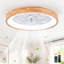 Ventilateur de plafond à DEL à intensité variable de 20 po en bois avec lumière - télécommande et contrôle d'application-1015097438