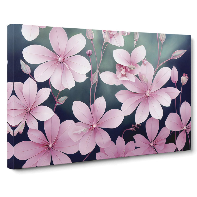 Cheerful Flowers - Wrapped Canvas Print, 35cm H x 50cm W x 3cm D
