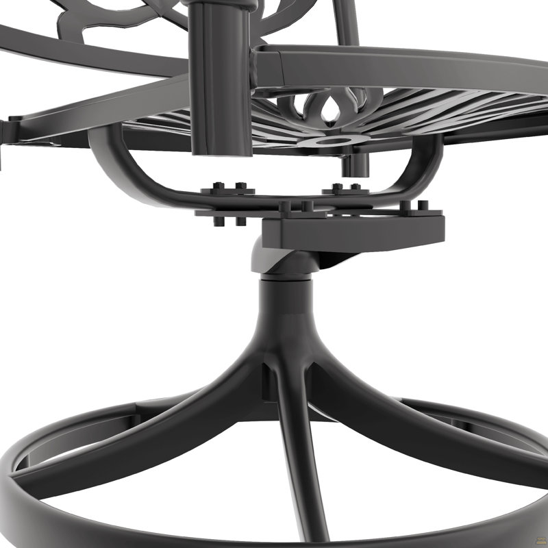 Ensemble de salle à manger 9 pièces en fonte d'aluminium, comprenant 8 chaises pivotantes et une table ovale