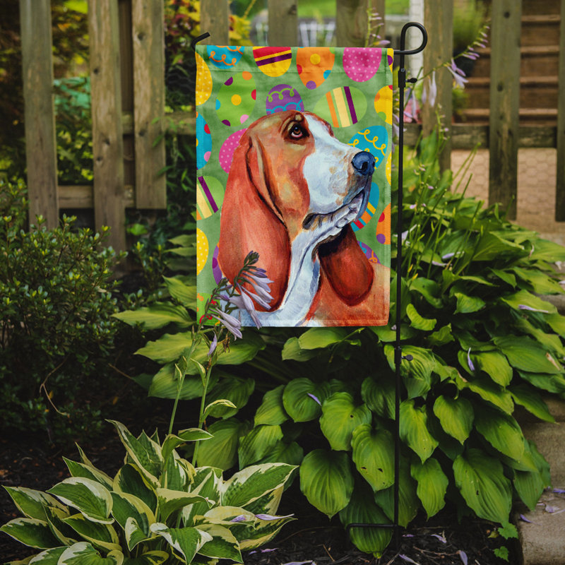 Drapeau de jardin Atara, Basset hound (orange et blanc)