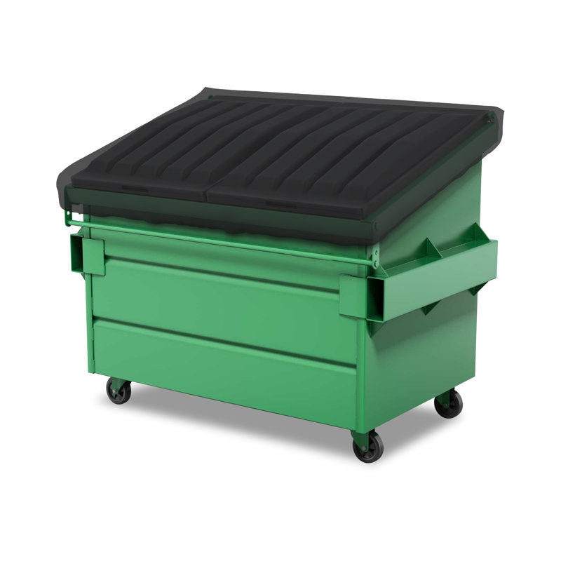Heavy Duty Multipurpose Outdoor Dumpster Cover, Durable & UV Resistant Waterproof Trash Can Cover, Black