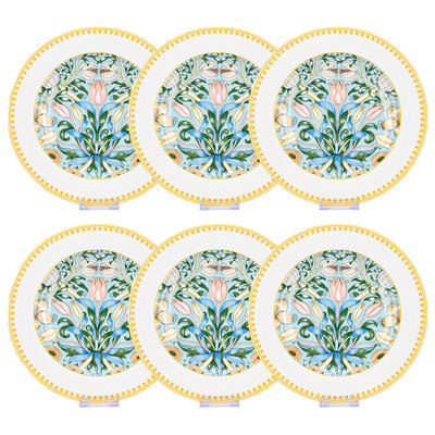 Ensemble de 6 assiettes de jardin en porcelaine tendre Luesing Morris