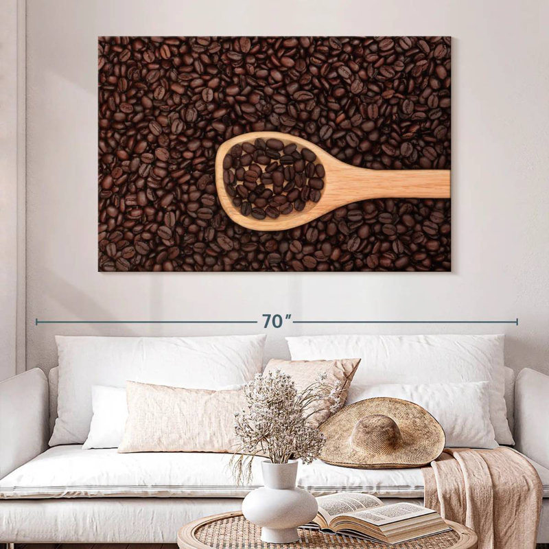Grains de café Yarlin sur cuillère, H 34 po x l 51 po