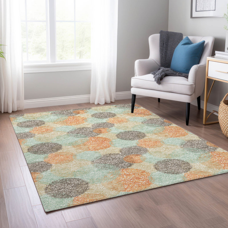 Chayden Washable Geometric Indoor / Outdoor Rug, Rectangle 2'6" x 3'10"