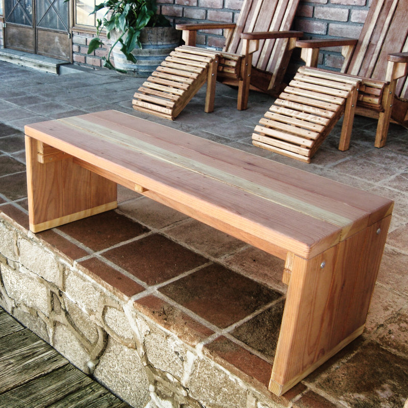 Banc de pinic en bois Montserrat, H 17 po x l 36 po x P 11 po, Transparent