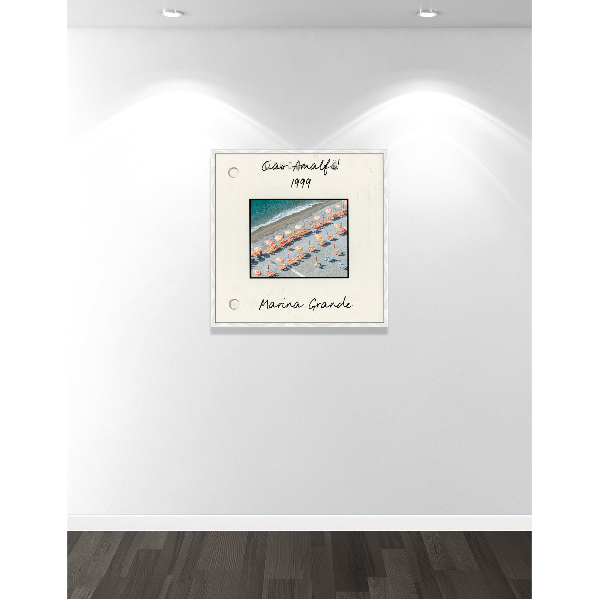 Amalfi, Italy - Marina Grande Print by Danita Dalmont, White Single Picture Framed Paper, 32" H x 32" W x 0.75" D