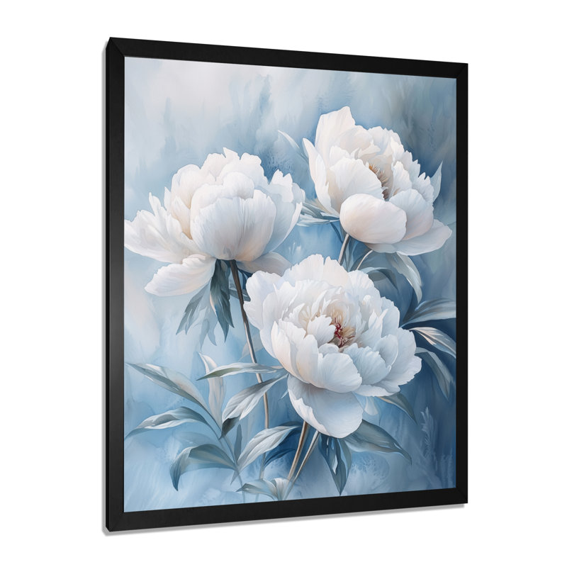 Kimberling - art mural floral sur toile, H 44 po x l 34 po, Noir, noir, noir, noir, Reproduction encadrée d'une seule photo