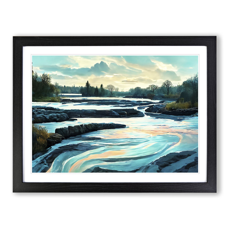 Cool River - Framed Print, Black, 46cm H x 64cm W x 2cm D