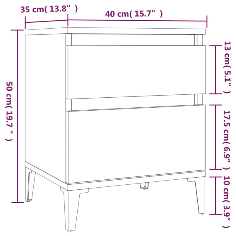 Duflos 1 Drawer Bedside Table, Oak