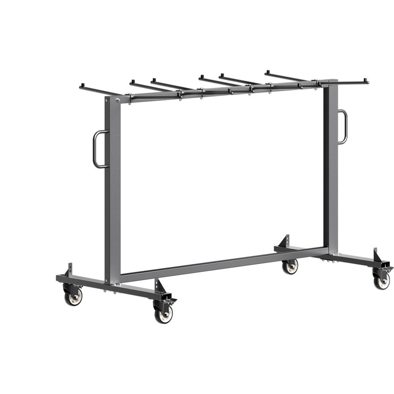 400 lbs Capacity Steel Folding Chair Rack Cart Black Foldable Design