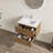 Wall-mount Bathroom Vanity Cabinet Set,walnut Floating Cabinet With White Basin Sink Combo-1245809128