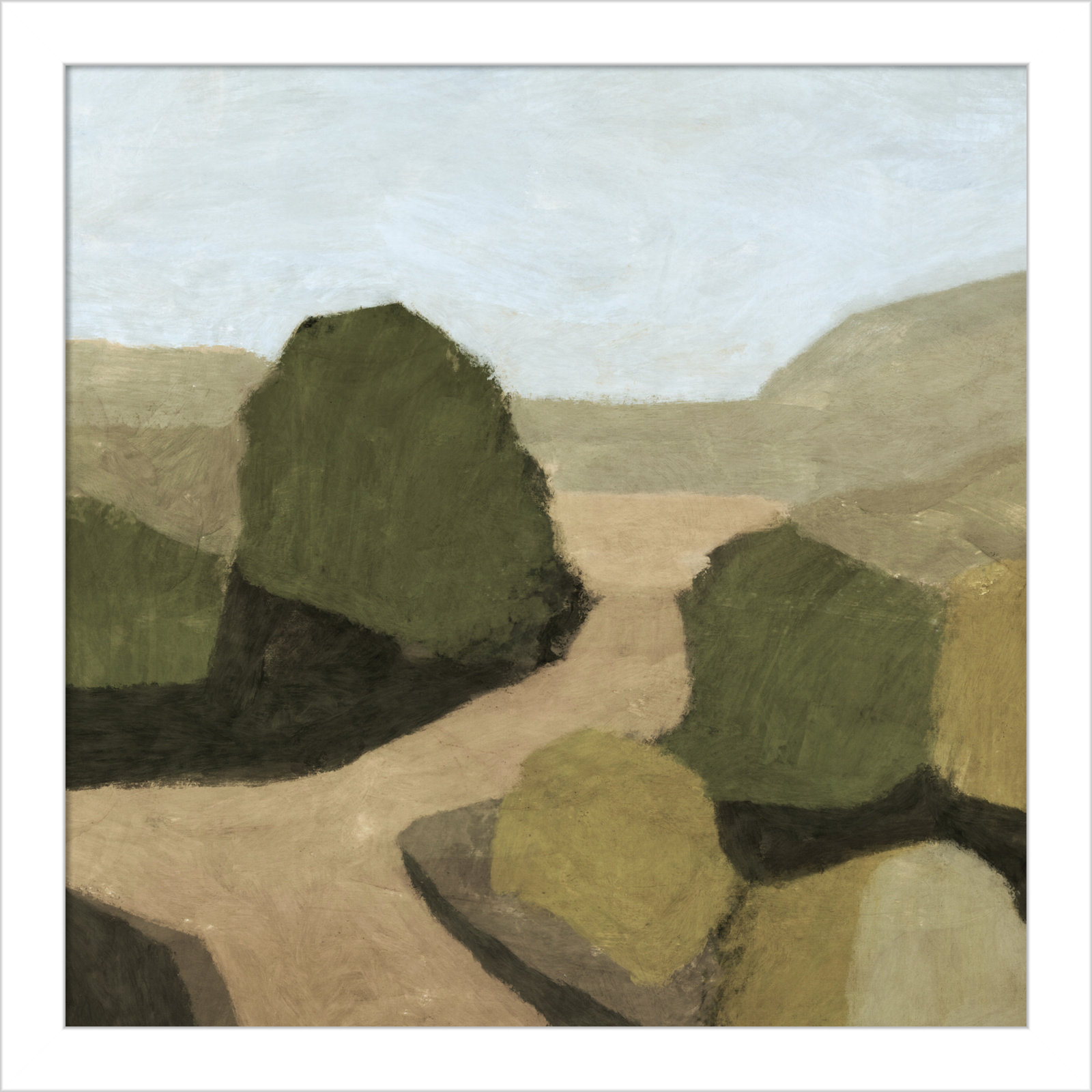 Paysage 1 Print by Dan Hobday, White, 13" H x 13" W