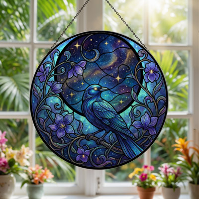 12"H Stained Glass Stained Glass Window Panel