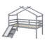 Lit mezzanine bas avec glissade, échelle, barrières de sécurité, cadre de toit de maison-1314070036