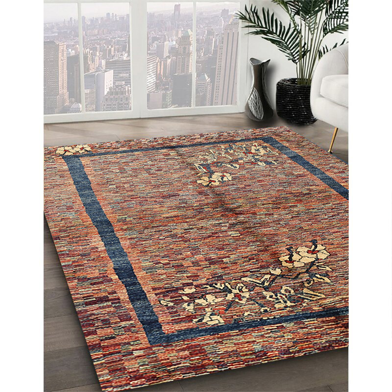 Tapis contemporain brun, Rectangle 7 pi x 10 pi