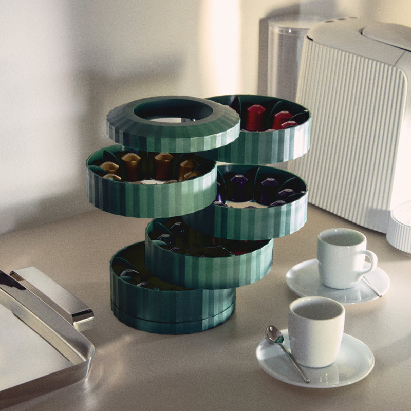 Alessi Plisse Coffee Capsule Holder  , Green