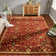 Wool Oriental Area Rug in Rust/Black/Beige/Brown/White/Green/Gray