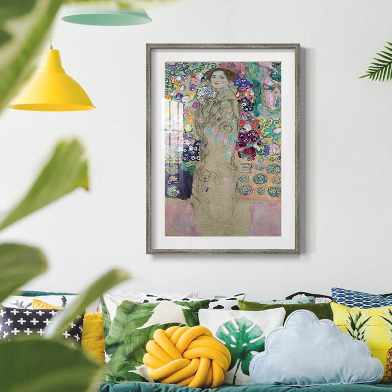 Gustav Klimt - impression encadrée, Argent patiné