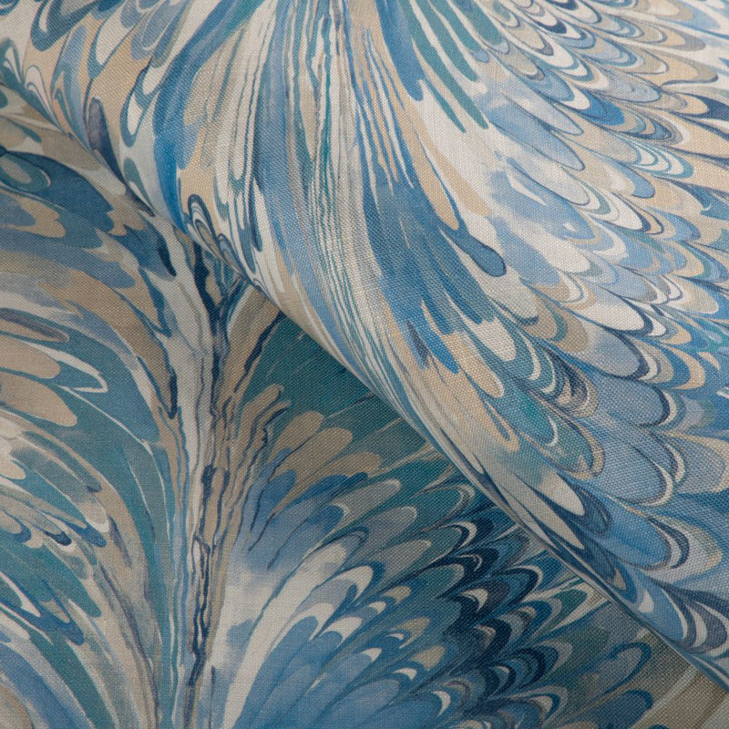 Taplow Print, Blue/Beige