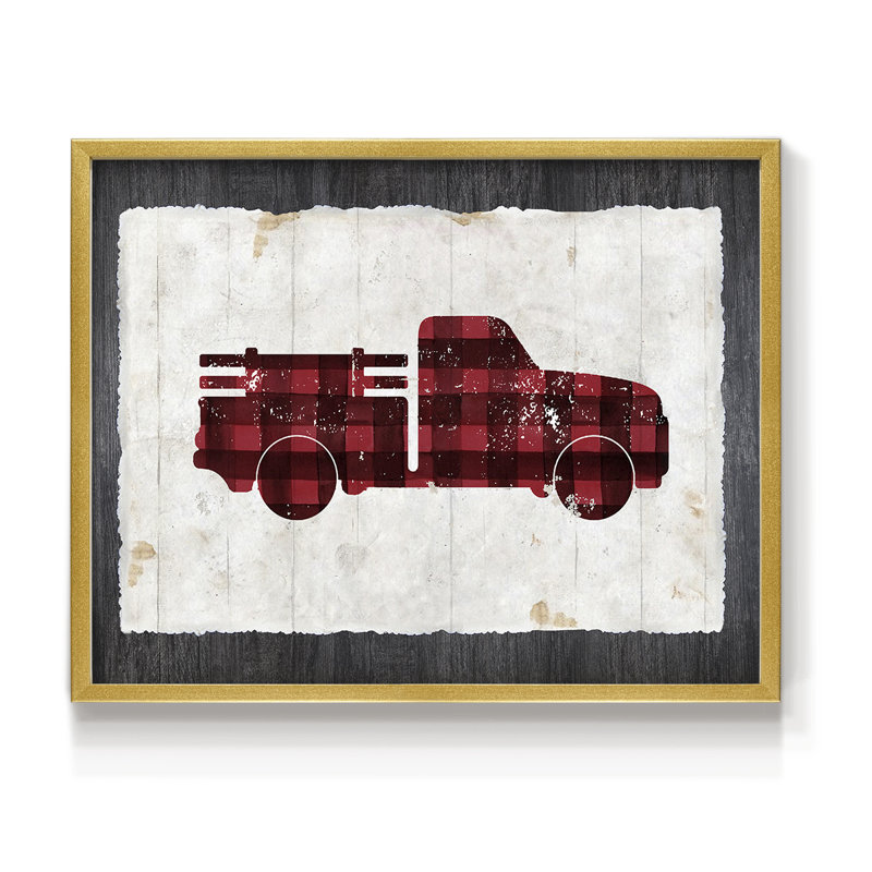 Checkered Truck -Framed Print - Restickable, 22" H x 28" W