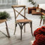 Arnulfo Cross Back Dining Chair, Hand-Finished Distressed Design, Stylish and Comfortable Seating for Any Room-29423219-123105670