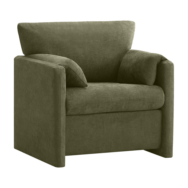 Fauteuil d'appoint surdimensionné en chenille 32,7 po, Vert