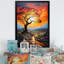 Baobab africain avec des couleurs de l'arc-en-ciel - reproduction d'art sur toile, arbre baobab-97171494-97171501
