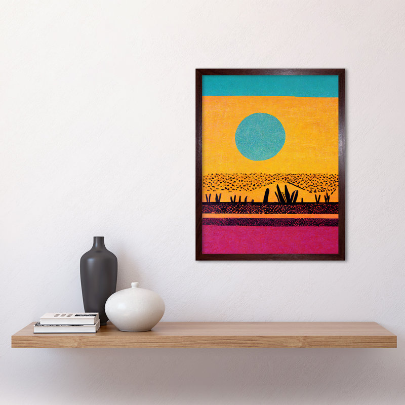 Desert Oasis Modern Pop Art Surreal - Rectangle Print, Brown Framed Unframed, 43cm H x 33cm W x 2cm D