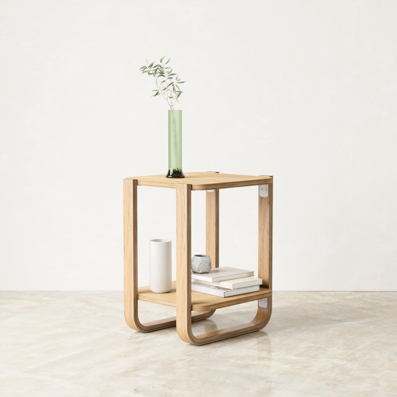 Bellwood Aged Walnut Rectangular 2-Tier Side Table