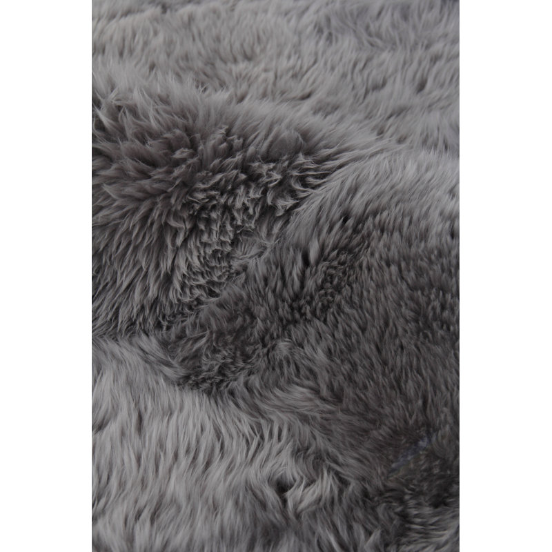 Sheepskin Area Rug in Gray, Rectangle 11'6" x 14'6"