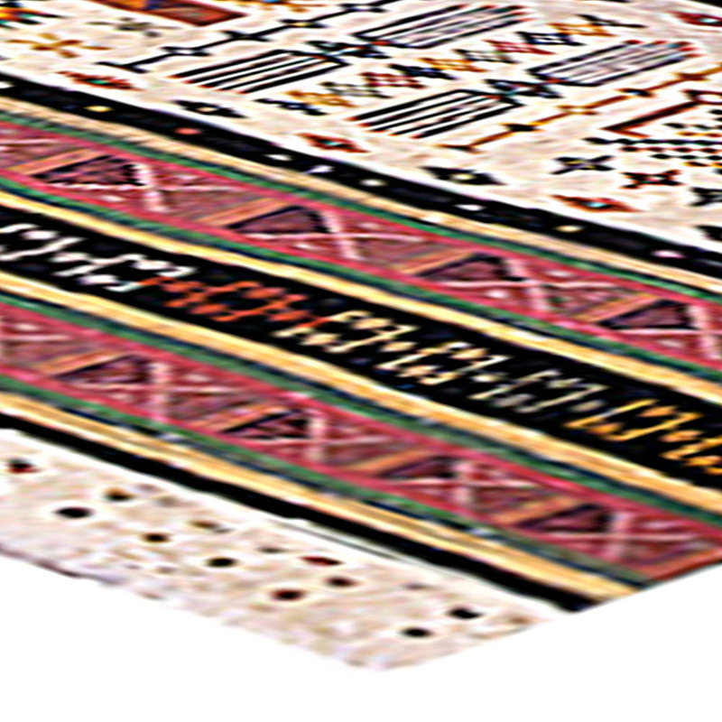 Tapis ivoire / rose / noir en laine noué à la main style rétro du 20e siècle 6 pi 2 po x 9 pi 10 po Vintage