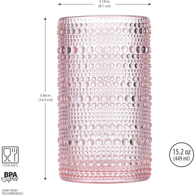 Ensemble de quatre Halo Highball 15 oz, Rose