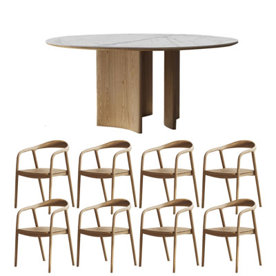 Modern simple home round dinning table sets