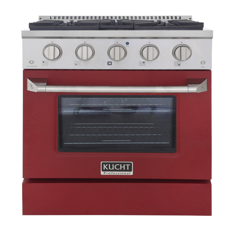 Kucht 30'' W Free Standing Range, Red, Natural Gas