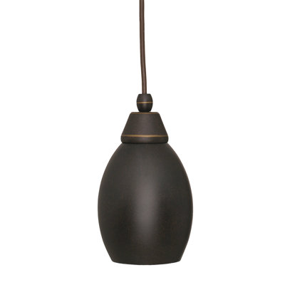 Cord Hung Mini Pendant With 5” Oval Metal Shade