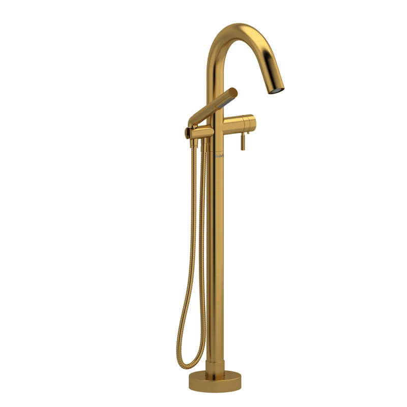 Garniture de robinet de baignoire à fixation sur le plancher à un trou Riu ™, Or brossé