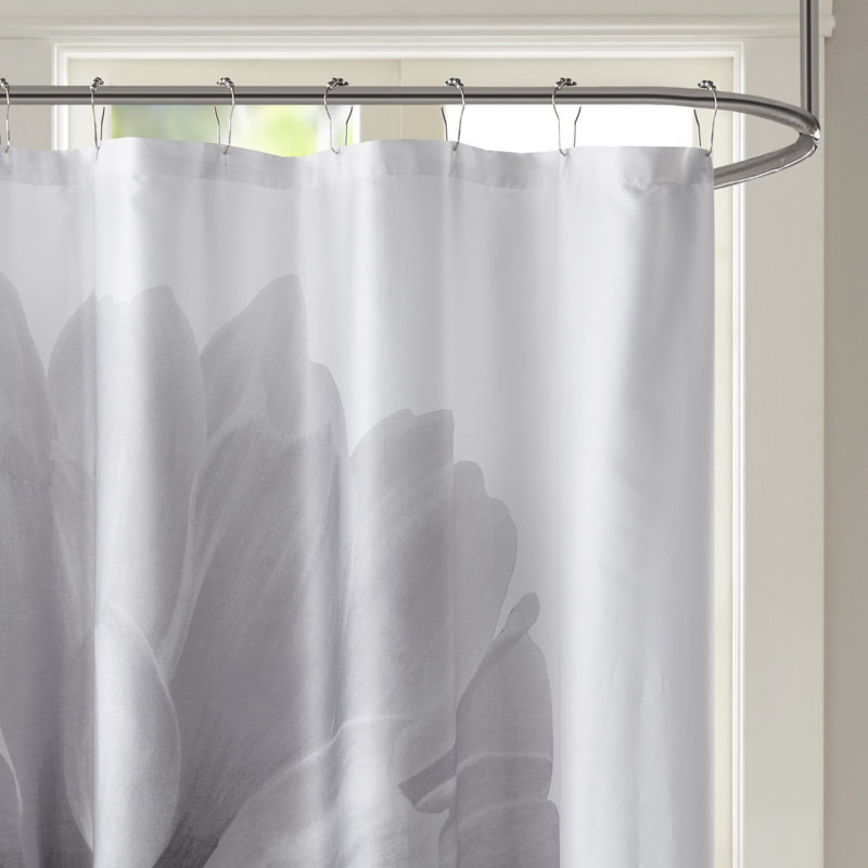 Rideau de douche Norah, Blanc / gris