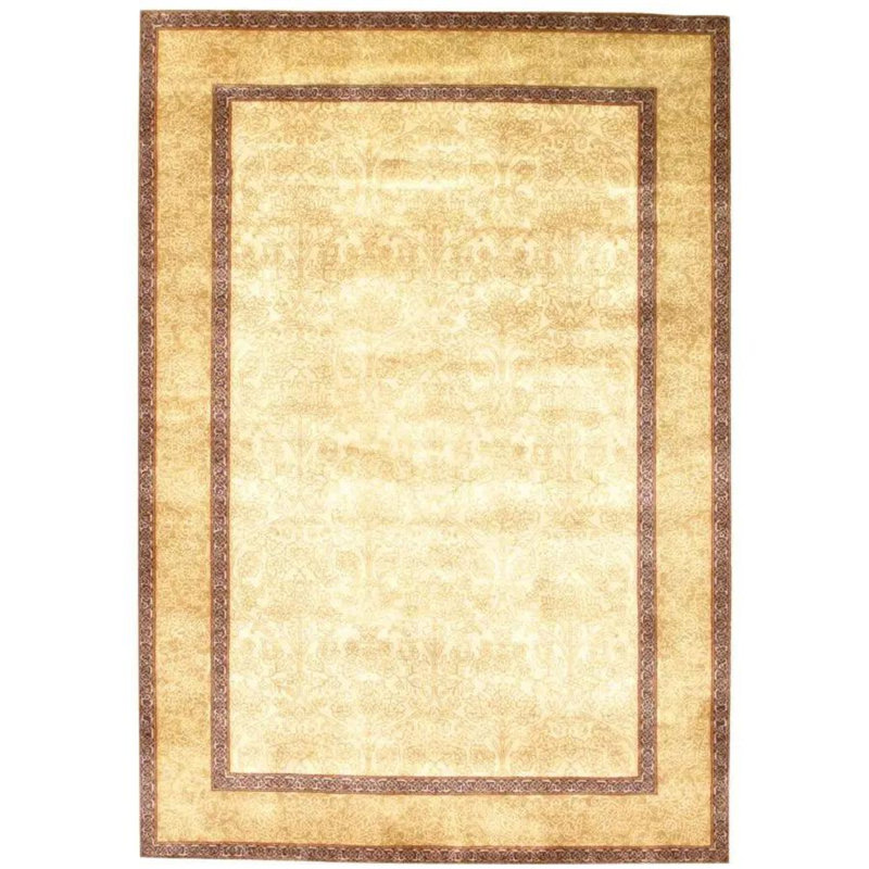 Tapis oriental brun / beige en coton / laine 4 pi 1 po x 5 pi 11 po Aleily