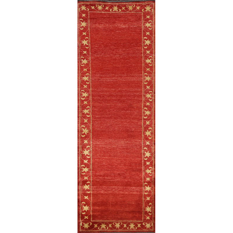 Tapis de couloir oriental bordé Gabbeh 3 x 10