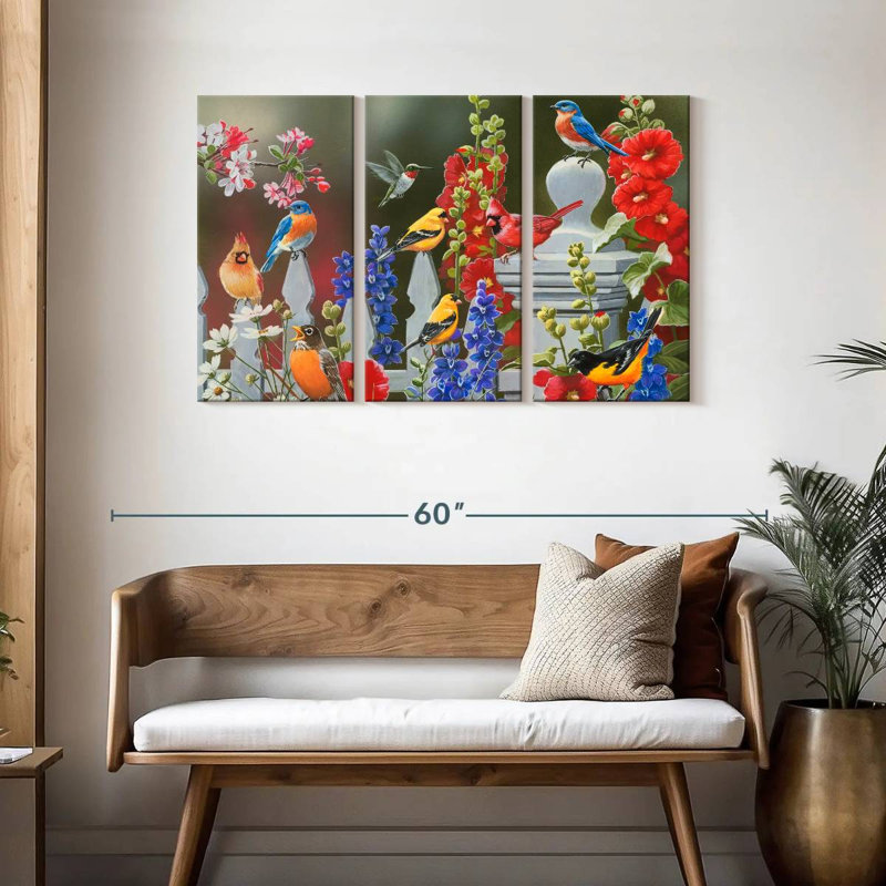 Birds Spring Summer Theme, 28" H x 45" W