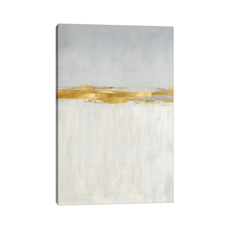 Linear Gold II - reproduction d'art murale - toile tendue, H 48 po x l 32 po, Toile tendue, Ne s’applique pas