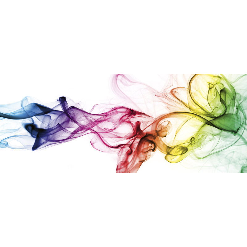 Warm Smoke Abstract Wall Mural with Rainbow-Tinted Inks
