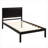 Rustic Modern Silhouette Twin Platform Bed, No Box Spring Needed, Warm Brown Solid Pine Construction